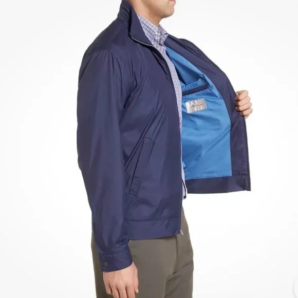 Peter Millar Hartford Jacket Mens Large Blue Full Zip Windbreaker Coat Layering - Picture 5 of 16